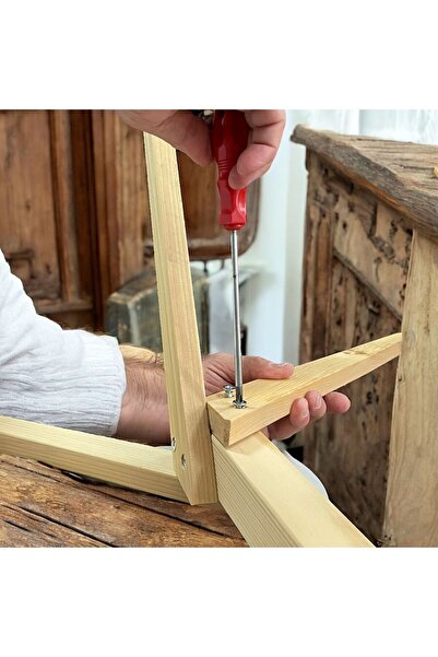 Tek-İş Askılık Ahşap Portmanto 8 Askılı 183 Cm Sök Tak Kolay Montajlı Askılık Tornavida Hediyeli