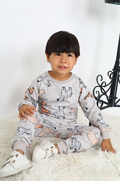 My Kids Wear Boy's Winter Cartoon Patterned Set