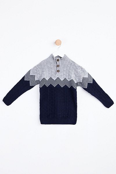 TOFİSA Boy's Navy Blue Sweater - 24098