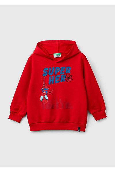 United Colors of Benetton Boy's Red Spiderman Printed Sweatshirt - Logo Skirt