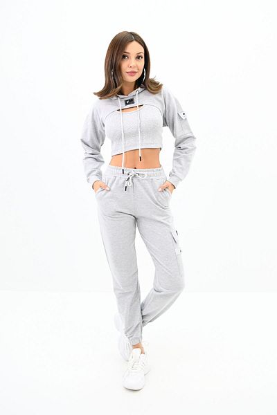 Koza Butik Γυναικεία φόρμα 3 τεμαχίων Crop 3249-22