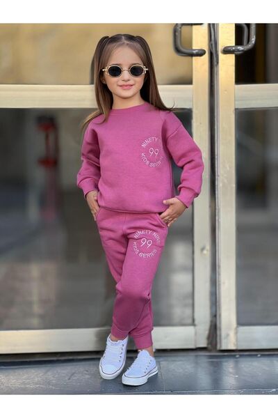 ninita kids Girl's Winter Tracksuit Set - 3 Thread Embroidered and Ribbon