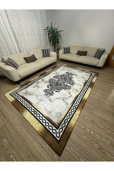 MODKLAS Digital Printed Sponge Free Carpet Cover - Elastic and Washable - 6m2 200x300 Cm