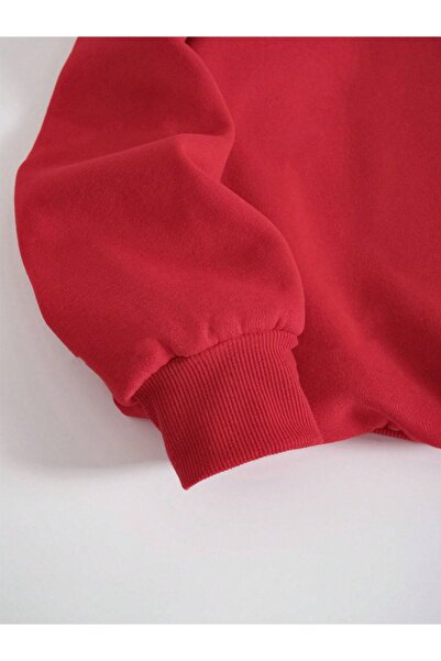 Revasser Unisex Erkek/Kadın 90's Özel Renkli Oversize Bisiklet Yaka Pamuklu Sweatshirt