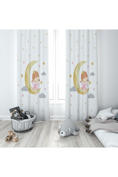 Lolla Ayda Beret Girl White Background Curtain 274