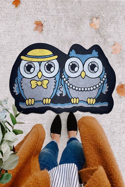Chilai Home Pvc Noctua Special Cut Interior and Exterior Door Front Mats