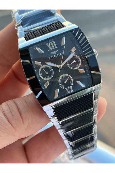 FERRO 30 Mt Waterproof Men's Wristwatch - Steel Cord, Chronograph Function Efm.11266.J2