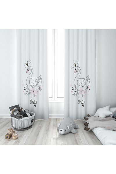 Lolla Evmila Children's Room Patterned Background Curtain