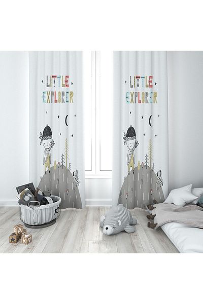 Lolla Evmila Children's Room Patterned Background Curtain