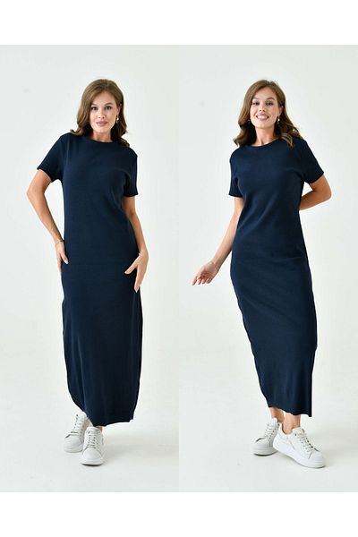 mirach Navy Blue 2 Pack - Κοντομάνικο ποδήλατο με ραβδώσεις, εσώρουχα κατά του ιδρώτα, μακρύ φόρεμα