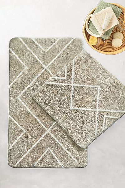Chilai Home Longan Stone Cotton Σετ 2 χαλιών μπάνιου Bpmk