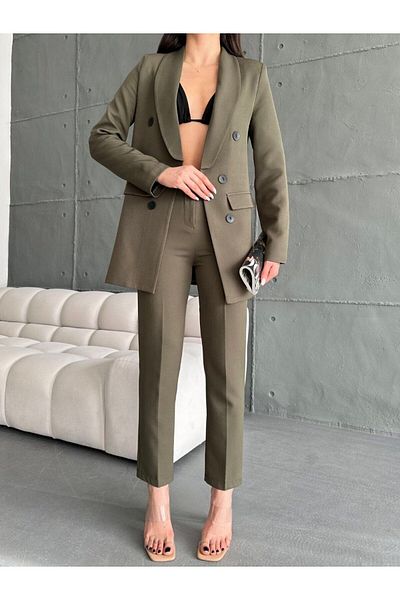 MYGİYİMİSTANBUL Blazer Jacket and Trousers Set - Button Detailed