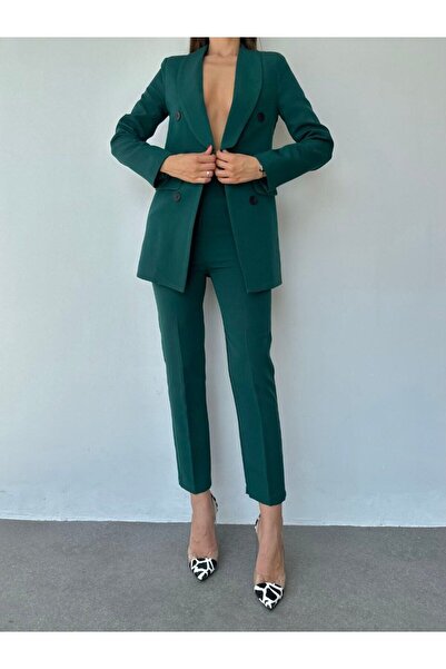 MYGİYİMİSTANBUL Button Detailed Blazer Jacket Trousers Set