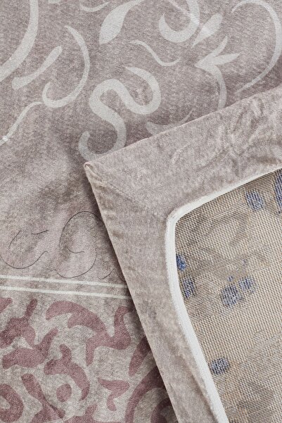 RENKLİBUTİK 6 M2 Modern Patterned Velvet Textured Carpet Cover - Non-Slip and Elastic