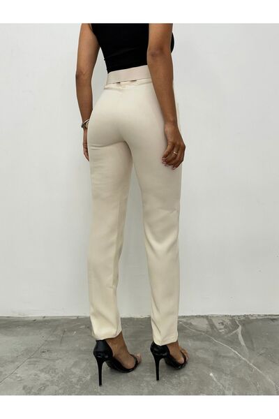 HİJABAYA Thick Belted Fabric Pantalon