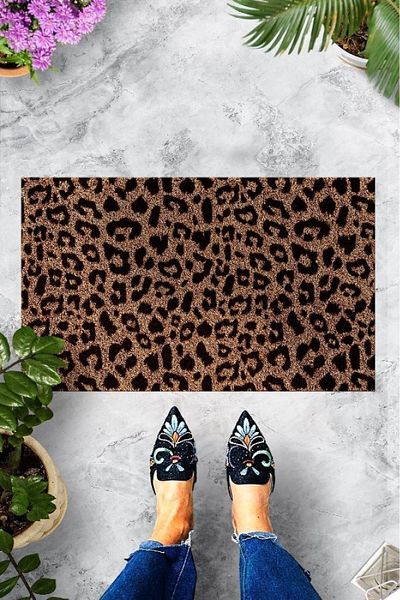 Chilai Home Leopard Inner and Outer PVC Door Mat, Patterned Mat