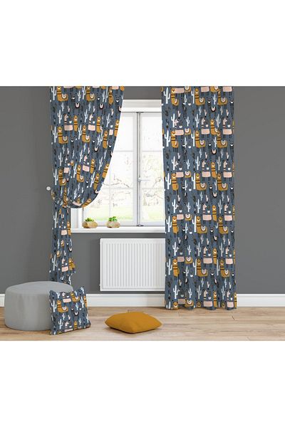 Lolla Evmila Children's Room Patterned Background Curtain
