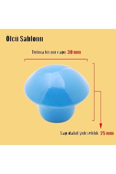 Badem10 Металеві кнопки-грибочки (СИНІ) Круглі Дитяча кімната Меблі Кухня Висувна шафа 10 штук Ручка Ручка