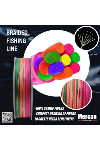 Mercan Pe Braid Platinum X8 Multicolour Rope 150m Spool Line