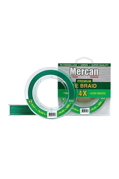 Mercan Green Premium X4 Pe Braid - Thread 300m Spool Line