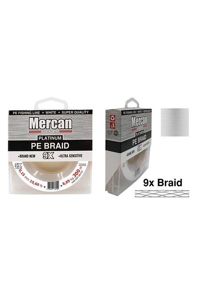 Mercan Pe Knitted Platinum X9 White Thread 300m Reel Fishing Line