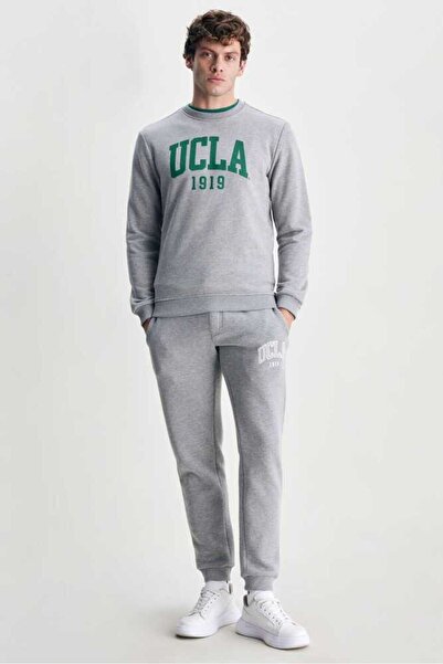 UCLA Baldwin Gray Crew Neck Printed Standard Men's Sweatshirt