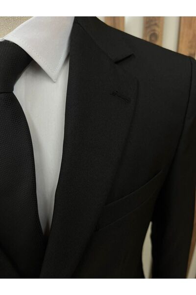 HÜRMEN Straight Black Jacket Pants Suit