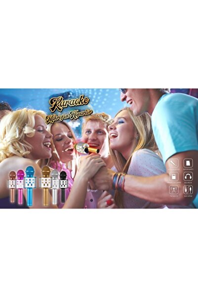 ProDepo Concord Türkçe Yüksek Kalite Karaoke Mikrofon Hoparlör (C-8500) - Rose Gold