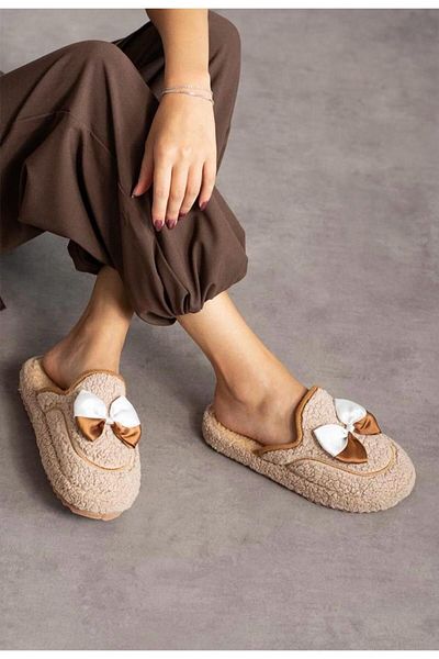 StWenn 4 Seasons Winter Ribbon Non-Slip Sole Women's House Slippers