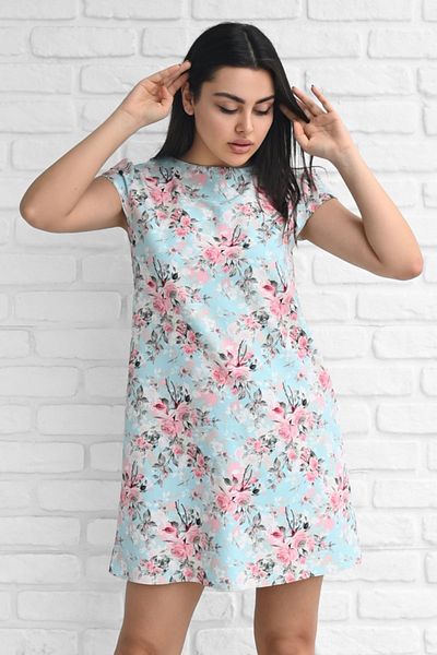 Koza Butik Rochie cu mânecă scurtă cu imprimeu pentru femei 5167-23