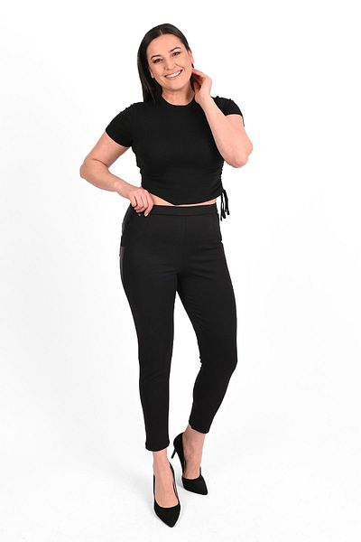 Koza Butik Women's Large Size Interlock Steel Leggings 6131-23