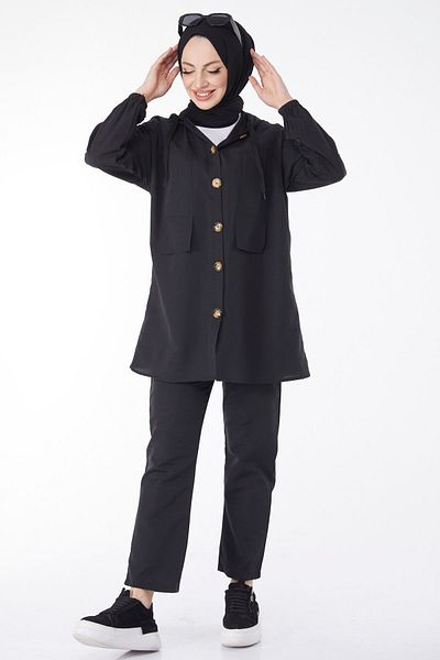 TOFİSA 13020-BLACK Tunic+Pants