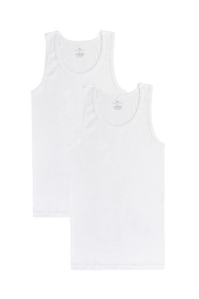 Steve Wolls Men's White 2-Piece Strappy Bamboo Undershirt - 33401
