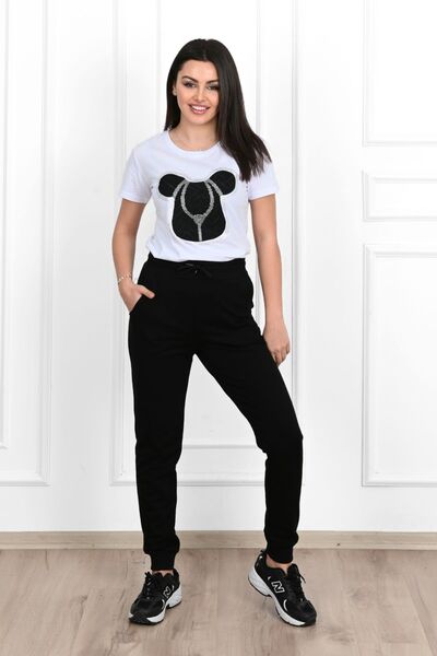 Koza Butik Women's Short Sleeve Tracksuit Set 3717-23