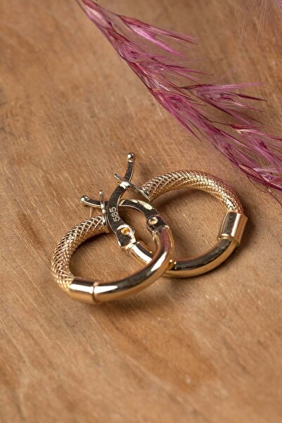 MOOM MÜCEVHERAT Kadın 14 Ayar Altın Halka Küpe