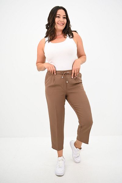 Koza Butik High Waist Draped Women's Plus Size Trousers - 6201-25