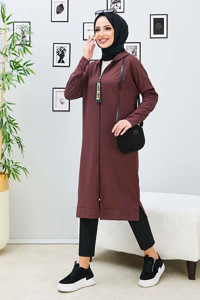 TOFİSA Medium Cut Brown Women's Tunic - 11046