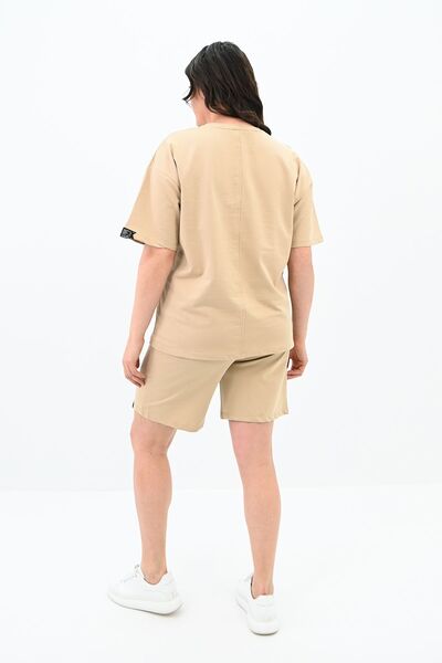 Koza Butik Γυναικείο Σετ Σορτς με Μανίκια Plus Size 8101-24