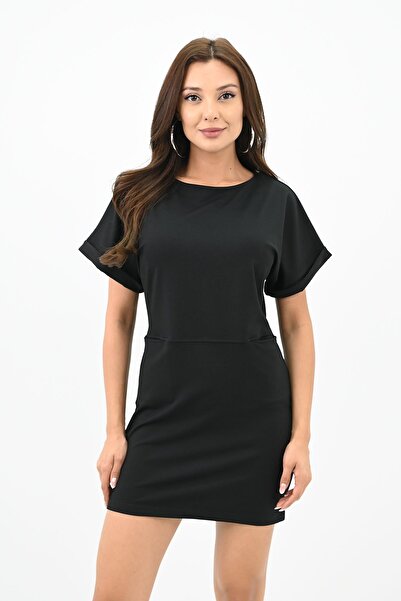 Koza Butik Γυναικείο κοντομάνικο φόρεμα με λεπτομέρεια τσέπης 5221-24