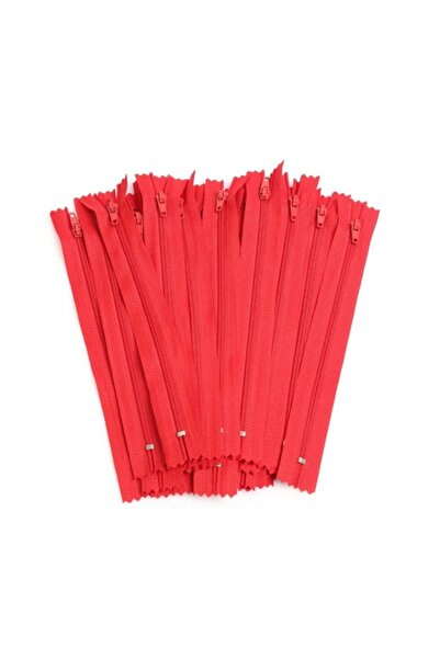 Simline Fermoar roșu simplu (20CM) 5 bucăți