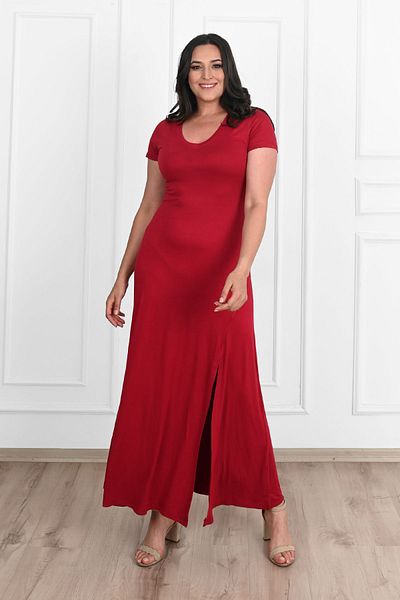 Koza Butik Rochie de damă cu detaliu cu fante 5174-23