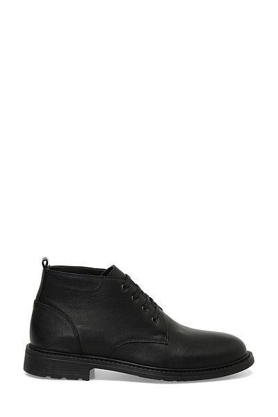 Polaris 107077   Black Genuine Leather Orthopedic Men's Boots - 5 Point