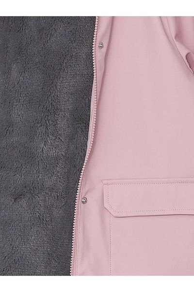 LC Waikiki Light Gray Hooded - Leather Look Girl's Coat