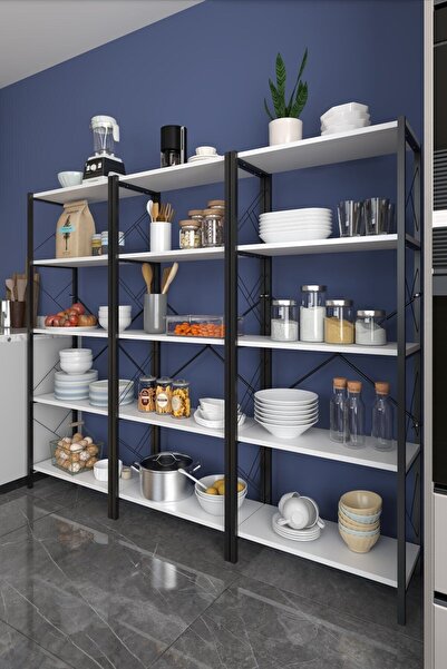 Morpanya Arstar Metal Mutfak Rafı Malzeme Dolabı 5 Raflı Mikrodalga Fırın Raf...