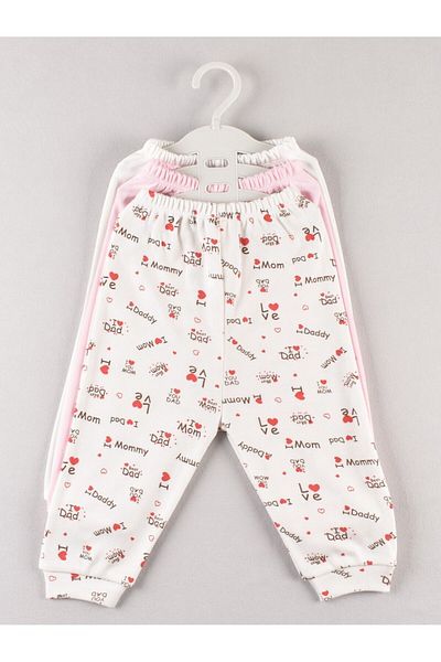 Babush LOVE PATTERNED 3-PIECE COMBED BABY BOTTOM BOTTOM