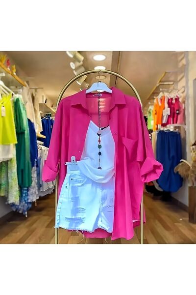 MODA GARDEN 35 قميص كتان نسائي كبير الحجم للموسم الجديد قميص كتان صيفي