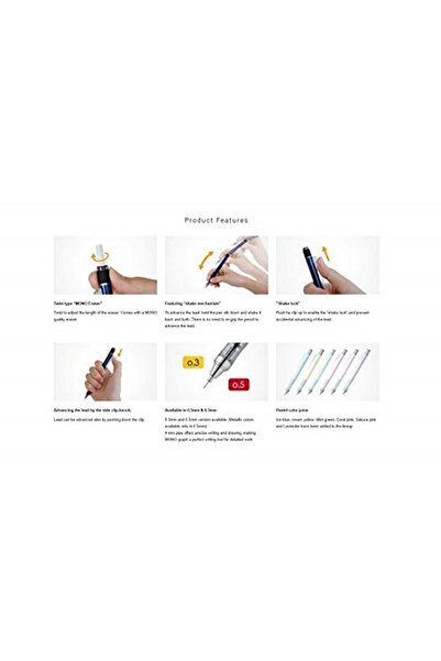 Tombow Mono Graph Versatil Kalem 0,5mm Şeffaf Mavi