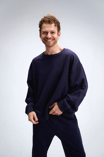 gothamvibes Ανδρικό φούτερ Timeless Oversize Navy Blue
