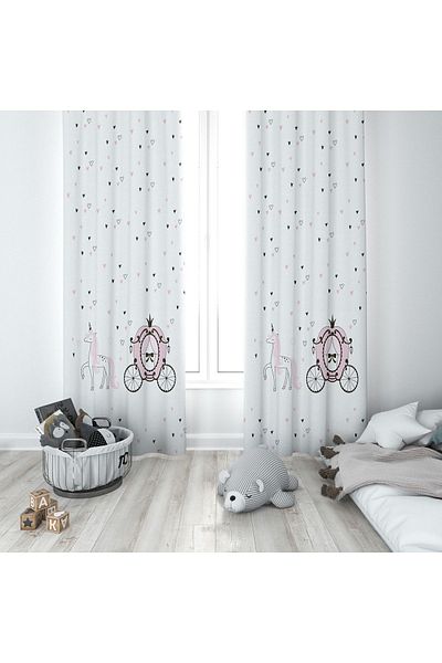 Lolla Evmila Children's Room Patterned Background Curtain