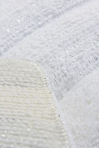 Chilai Home Wave White Σετ 2 τεμαχίων - Πλένεται χαλί μπάνιου και αντιολισθητικό ακρυλικό